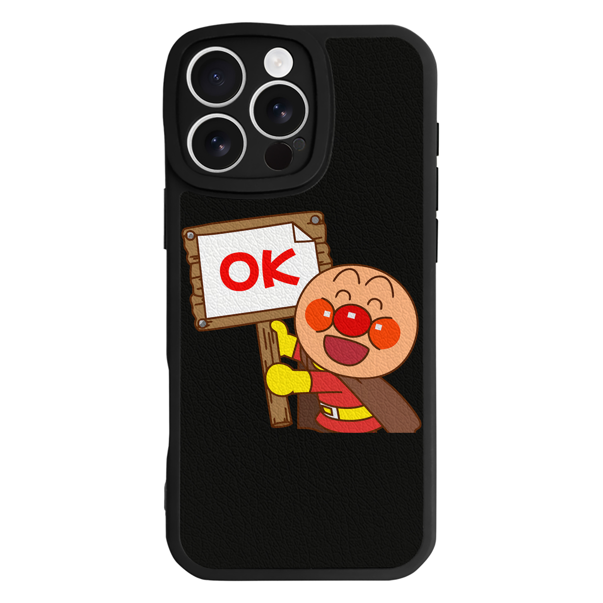 （画像用） アンパンマン Anpanman 【iPhone 16シリーズ対応】シリコンスマホケース（レザー調） 材質：シリコン